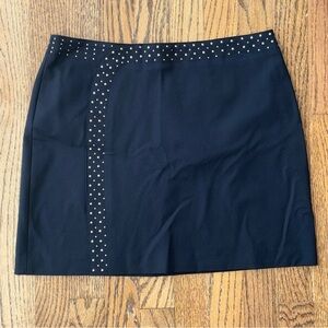 Express Black Silver Tone Studded‎ Stretch Mini Skirt Size 5/6 NWT